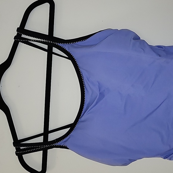 Miraclesuit Ruched One Piece Swimsuit 10 Lavender Black Drape Padded Bust Modest - Picture 6 of 16